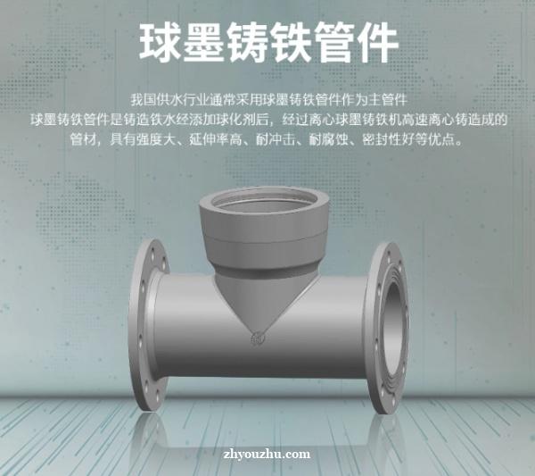 球墨铸铁管件 双盘单支承三通 防腐管件 污水工程用适应突发力