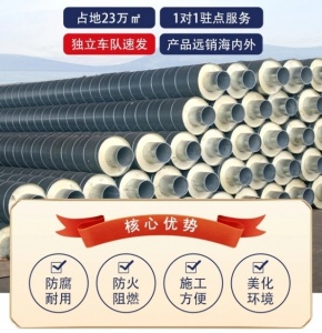 聚氨酯保温管架空热水供暖 镀锌铁皮热力管道热损小 源头厂家