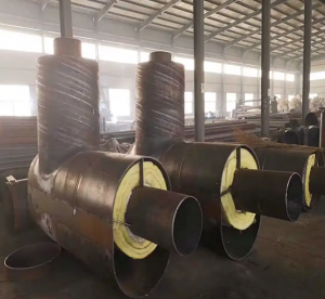 预制直埋钢套钢蒸汽保温管件弯头三通固定节钢套管路附件