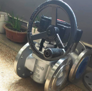 X43W-10P蒸304不锈钢三通/二通法兰旋塞阀DN15-